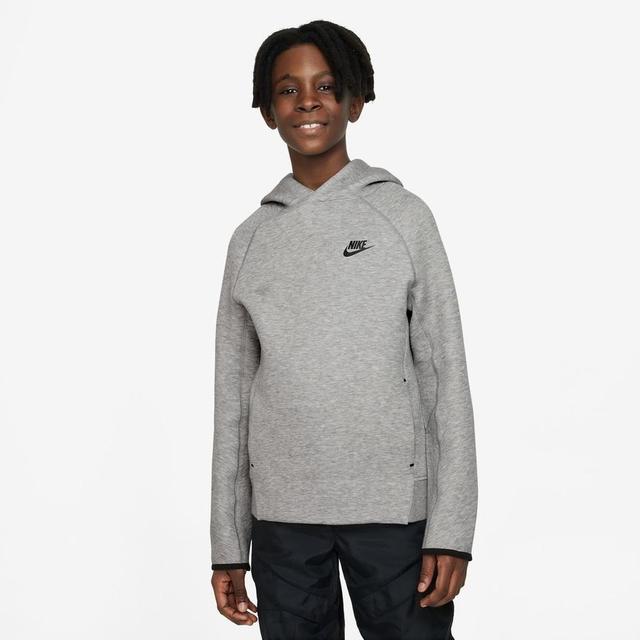 Nike Hoodie Nsw Tech Fleece 24 - Grey Heather/black Kids, size S: 128-137 cm on Productcaster.