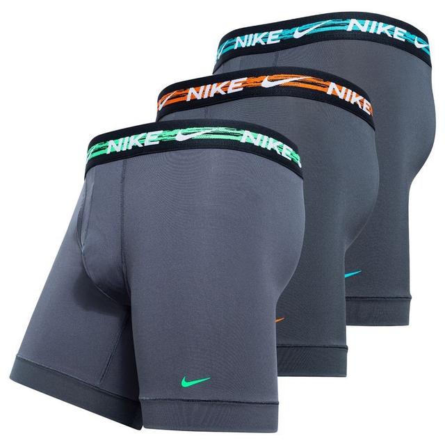 Nike Boxer Shorts Brief 3-pack - Grey/dusty Cactus Safety Orange/green, size ['Medium'] on Productcaster.