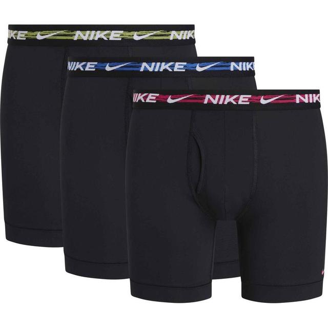 Nike Boxer Shorts Brief 3-pack - Black/laser Fuchsia/photo Blue/pear, size Medium on Productcaster.