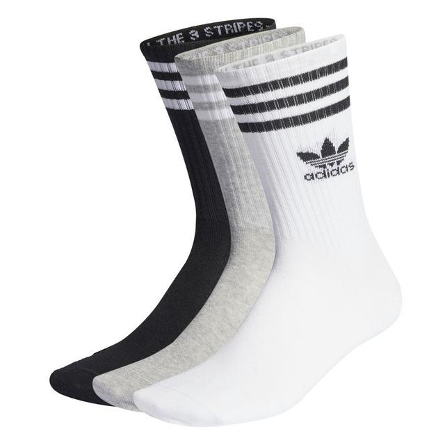 adidas Originals Socks Crew 3-pack - White/medium Grey Heather/black, size 46-48 L on Productcaster.