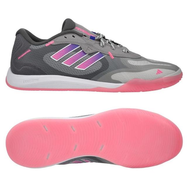 adidas Fevernova Court In - Grey Two/pink/lucid Blue - Indoor (Ic), size 44 on Productcaster.