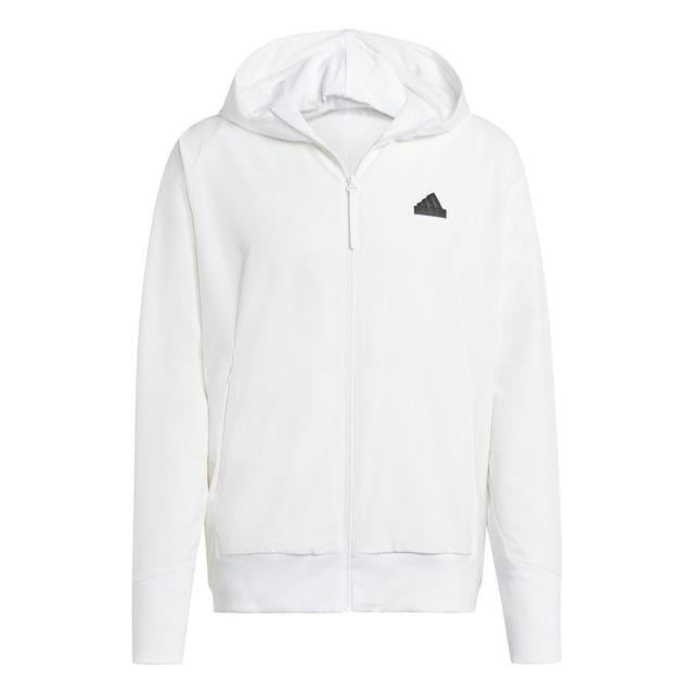 adidas Hoodie Z.N.E. Woven Full Zip - White, size Medium on Productcaster.