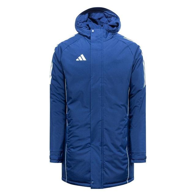 adidas Tiro 24 Parka Jacket - Navy Blue/white, size Large on Productcaster.