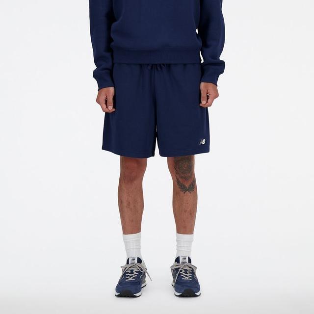 New Balance Shorts French Terry 7'' - Navy, size Medium on Productcaster.