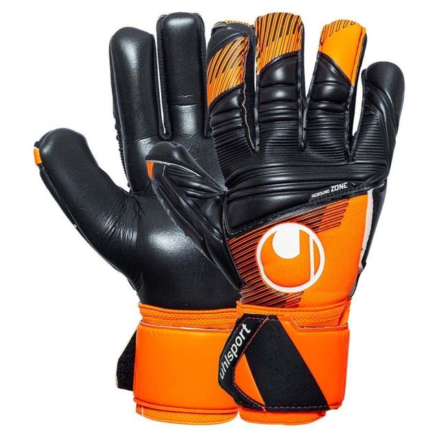 Uhlsport Torwarthandschuhe Super Resist + HN - Orange/Schwarz/Weiß, Größe 4½ on Productcaster.