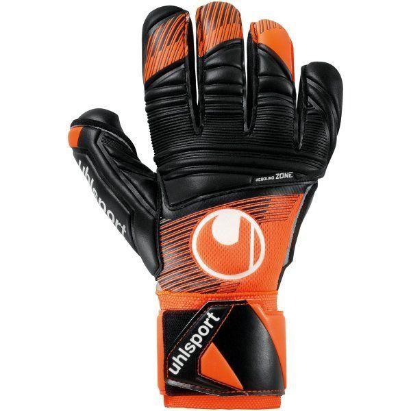 Uhlsport Torwarthandschuhe Super Resist + HN - Orange/Schwarz/Weiß, Größe 6½ on Productcaster.