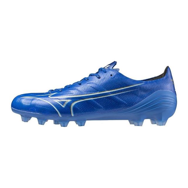 Mizuno Alpha Elite Fg/ag Mugen - Laser Blue/white/gold, size 44½ on Productcaster.