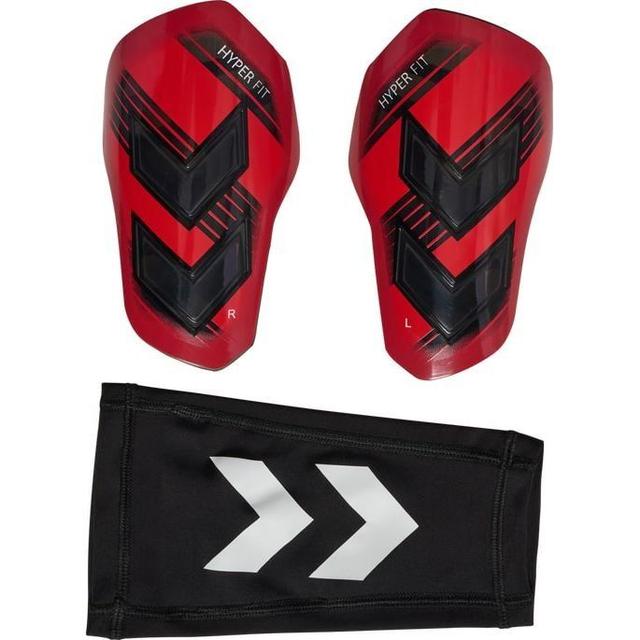 Hummel Shin Pads Hyper Fit - Red/black, size Large on Productcaster.