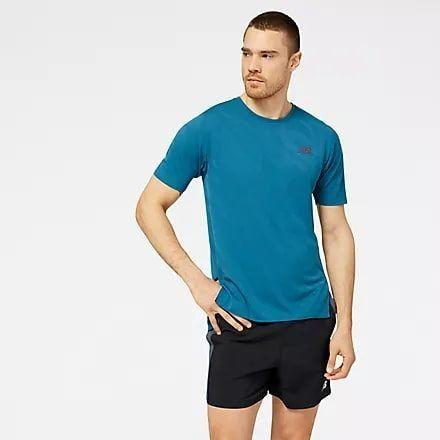 New Balance Running T-shirt Q Speed Jacquard - Blue, size Small on Productcaster.