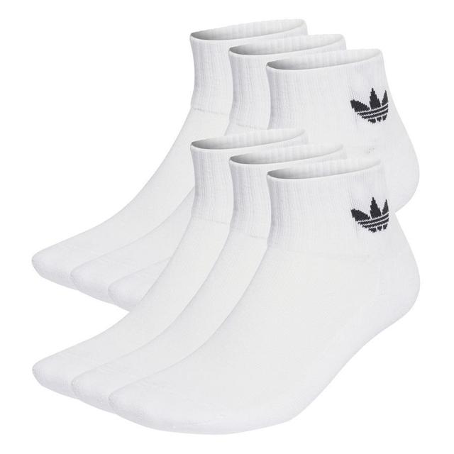 adidas Originals Ankle Socks Mid-cut 6-pack - White/black, size 34-36 on Productcaster.