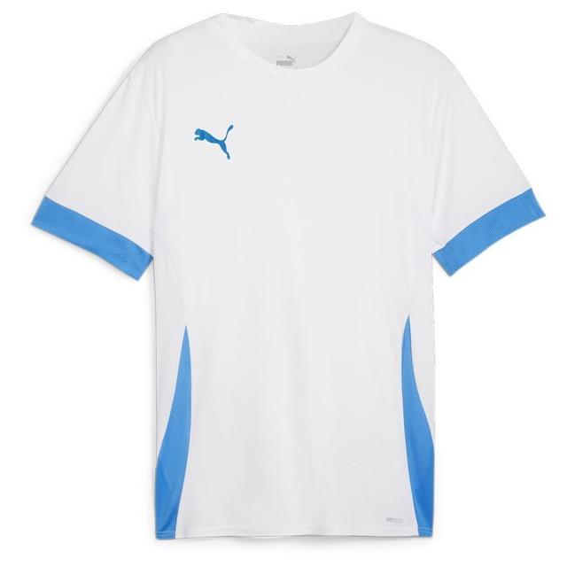 PUMA Training T-shirt Teamgoal - PUMA White/electric Blue Lemonade, size Large on Productcaster.