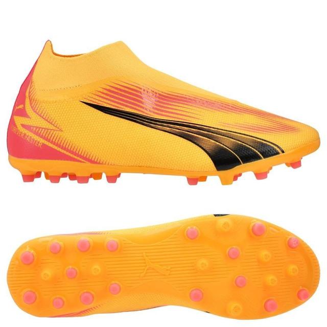 PUMA Ultra Match + Laceless MG Forever Faster - Sun Stream/PUMA Black/Sunset Glow, size 47 on Productcaster.