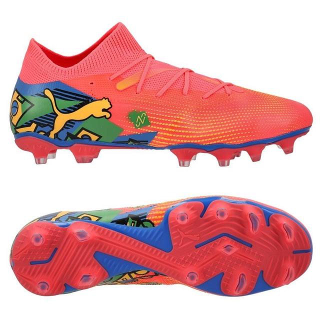 PUMA Future 7 Match FG/AG NJR Copa - Rosa/Sort/Sun Stream/PUMA Green/Blå LIMITED EDITION - ['Gress (FG)', 'Kunstgress (AG)'], størrelse 43 on Productcaster.