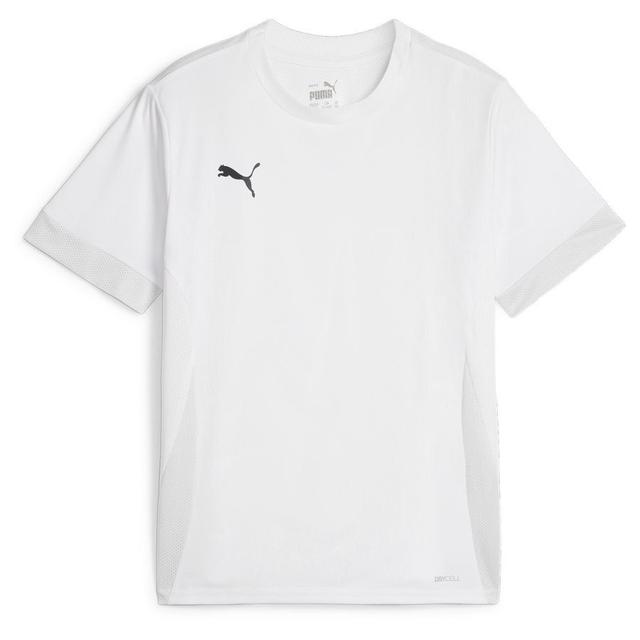 PUMA Training T-shirt Teamgoal - PUMA White/PUMA Black/feather Grey Kids, size M/152 cm on Productcaster.