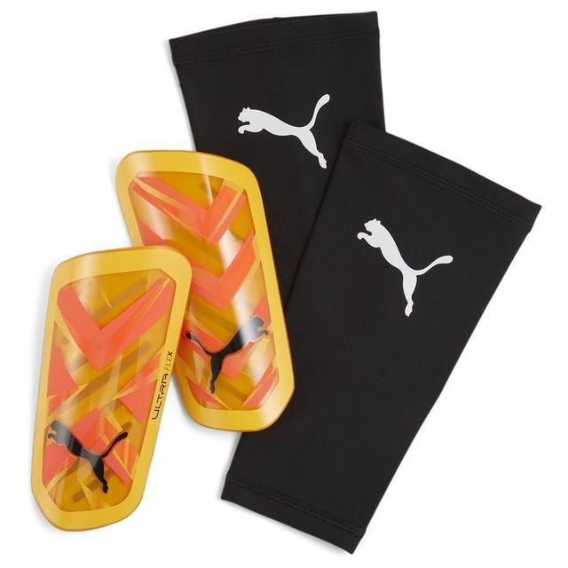 PUMA Shin Pads Ultra Flex Sleeve Forever Faster - Sun Stream/sunset Glow/PUMA Black, size X-Small on Productcaster.