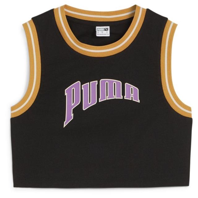 PUMA Crop Top Team - Black/yellow/purple Women, size Large on Productcaster.