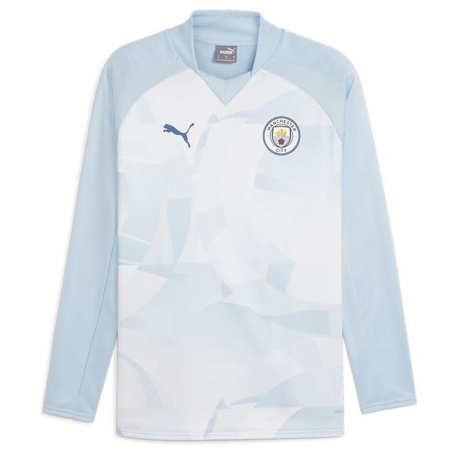 Manchester City Sweatshirt Pre Match - Silver Sky/blue Long Sleeves - , size Large on Productcaster.