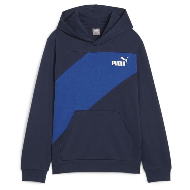 PUMA Power Colorblock Hoodie Tr B Club Navy, size ['S/140 cm'] on Productcaster.