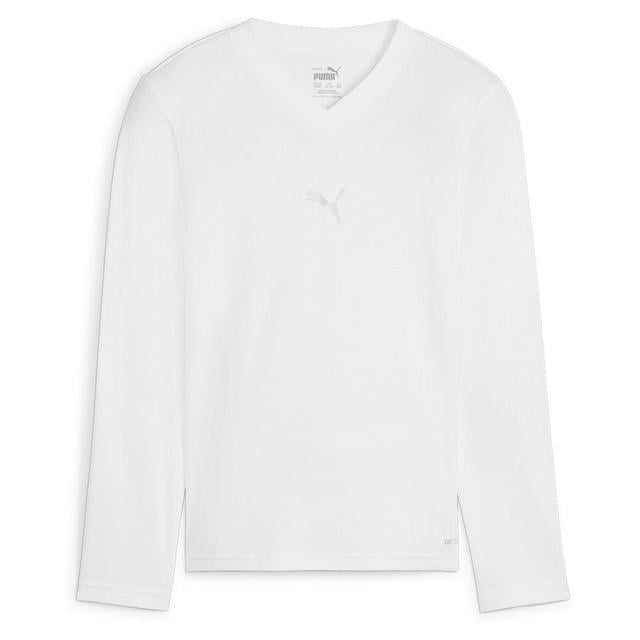 Teamgoal Baselayer Tee Ls Jr. PUMA White-feather Gray, size ['XS/128 cm'] on Productcaster.