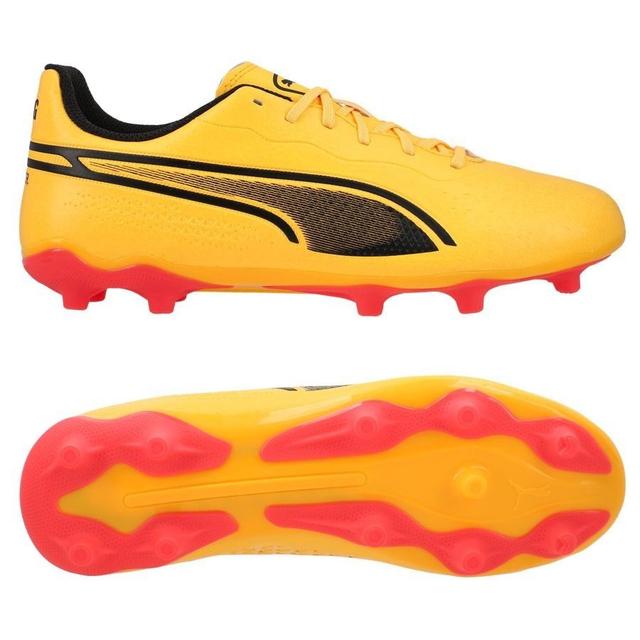 PUMA King Match Fg/ag Forever Faster - Sun Stream/zwart/roze Kids - ['Kunstgras (Ag)', 'Natuurgras (Fg)'], maat ['29 on Productcaster.