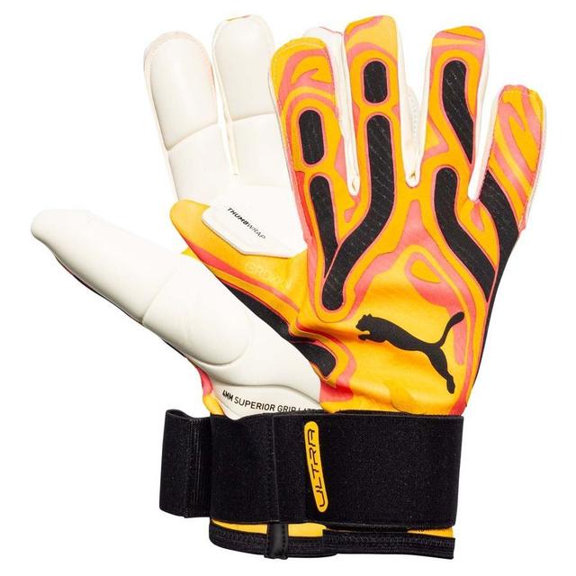 PUMA Goalkeeper Gloves Ultra Ultimate Hybrid Forever Faster - Sun Stream/sunset Glow/PUMA Black, size 9½ on Productcaster.