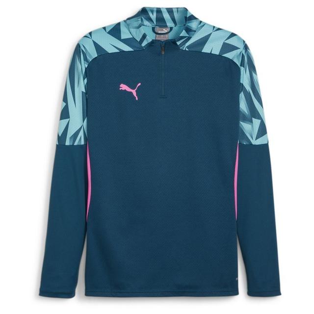 PUMA Training Shirt Individualfinal 1/4 Zip - Navy/blue/pink, size Large on Productcaster.