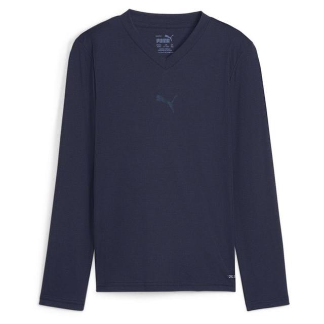 Teamgoal Baselayer Tee Ls Jr. PUMA Navy-persian Blue, size ['L/164 cm'] on Productcaster.