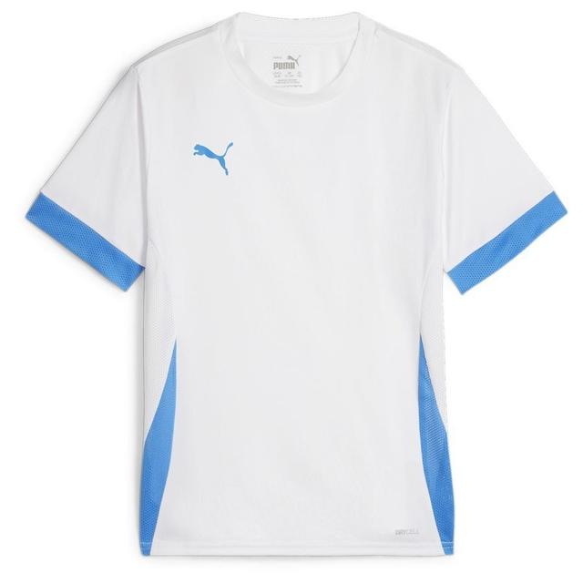 PUMA Training T-shirt Teamgoal - PUMA White/electric Blue Kids, size S/140 cm on Productcaster.