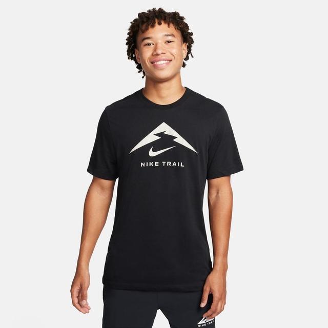 Nike Running T-shirt Dri-fit Run Trail - Black, size X-Large on Productcaster.