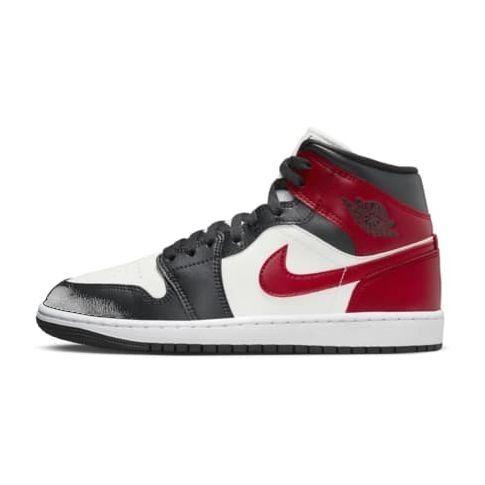 Air Jordan 1 Mid Women's Shoes SAIL/GYM RED-OFF NOIR-WHITE - Nike, storlek 36 on Productcaster.