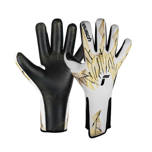 Reusch Goalkeeper Gloves Pure Contact Gold X Glueprint Strapless - White/gold/black, size 8½ on Productcaster.