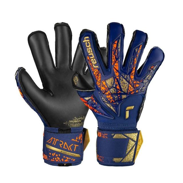 Reusch Goalkeeper Glove Attrakt Gold X Evolution Night Spark - Blue/gold/black, size 10 on Productcaster.