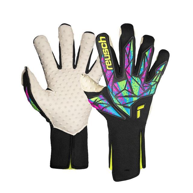 Reusch Goalkeeper Gloves Attrakt Speedbump Strapless - Black/safety Yellow/green/blue, size 9 on Productcaster.