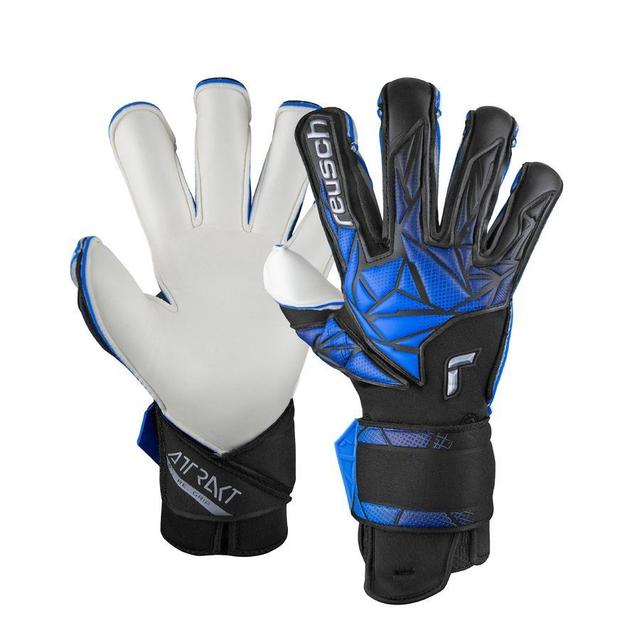 Reusch Goalkeeper Gloves Attrakt Re:Grip - Black/electric Blue, size 8½ on Productcaster.