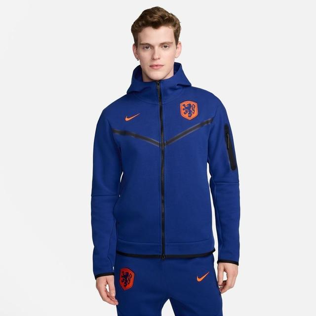 Holland Hoodie Nsw Tech Fleece Fz - Deep Royal Blue/safety Orange - Nike, size Large on Productcaster.