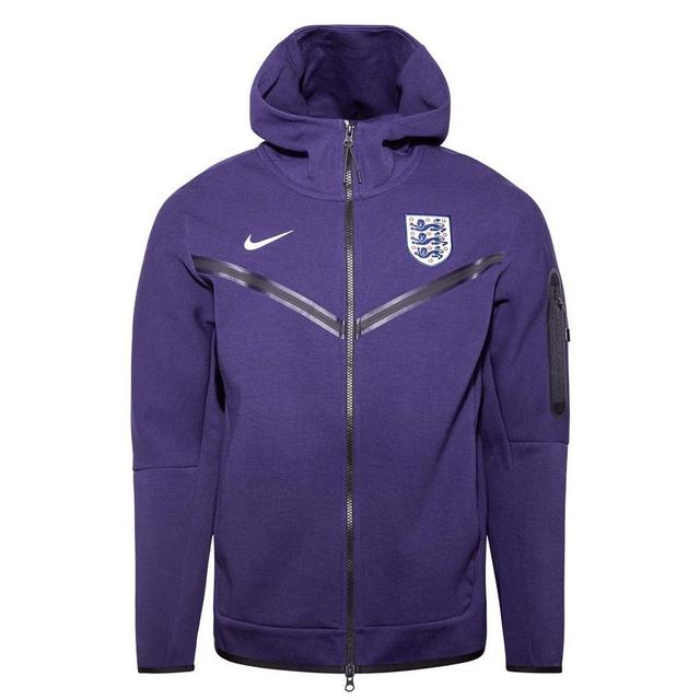 England Hoodie Nsw Tech Fleece Fz Euro 2024 - Purple Ink/white - , size ['Large'] on Productcaster.