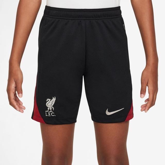 Liverpool Training Shorts Dri-fit Strike - Black/gym Red Kids - , size ['XS: 122-128 cm'] on Productcaster.