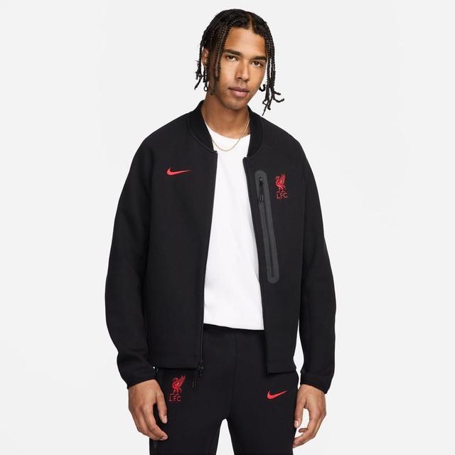 Liverpool Bomber Jacket Nsw Tech Fleece N98 - Black/gym Red - , size ['X-Small'] on Productcaster.