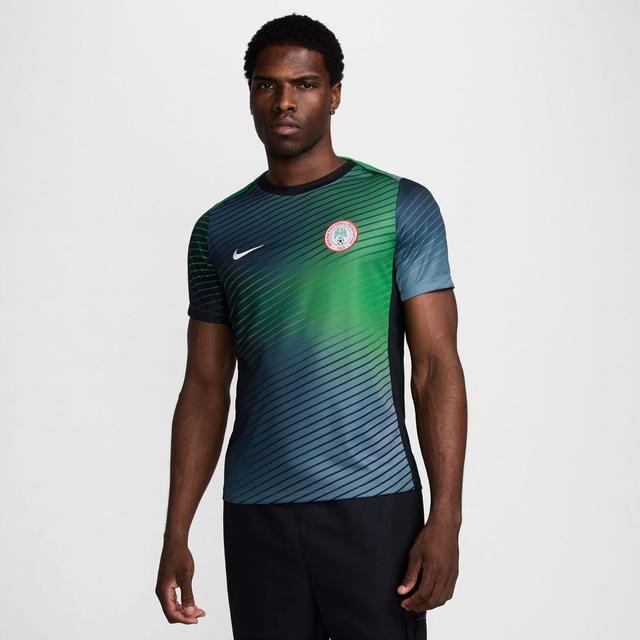 Nigeria Training T-shirt Dri-fit Academy Pro Pre Match - Cool Grey/lucky Green/black - , size Medium on Productcaster.