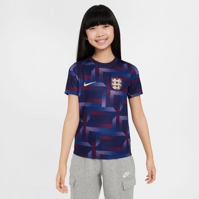 England Training T-shirt Dri-fit Academy Pro Pre Match - Purple Ink/sesame Kids - Nike, size S: 128-137 cm on Productcaster.