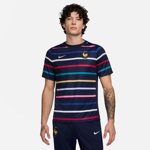 France Training T-shirt Dri-fit Academy Pro Pre Match Euro 2024 - Blackened Blue/club Gold - , size Small on Productcaster.