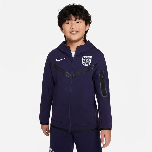 England Hoodie Nsw Tech Fleece Fz Euro 2024 - Purple Ink/white Kids - , size L: 147-158 cm on Productcaster.