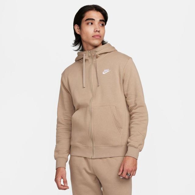 Nike Hoodie Nsw Club - Khaki/white, size ['Large'] on Productcaster.