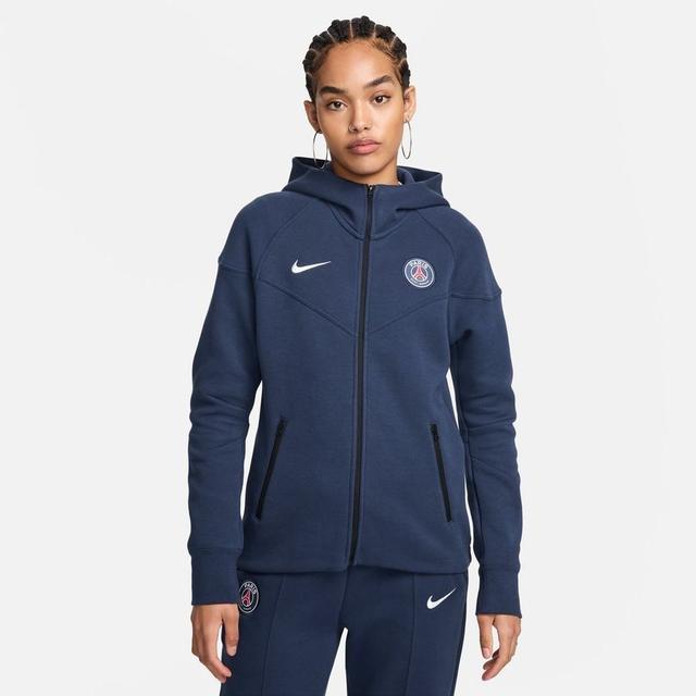 Paris Saint Germain Hoodie Nsw Tech Fleece Fz - Midnight Navy/white Women - , size X-Small on Productcaster.