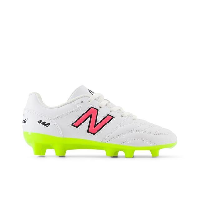 New Balance 442 2.0 Academy Fg - Hvit/lilla/neon Barn - ['Gress (Fg)'], størrelse 38 on Productcaster.