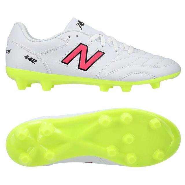 New Balance 442 2.0 Academy Fg - White/purple/volt Kids - Grass (Fg), size 30½ on Productcaster.