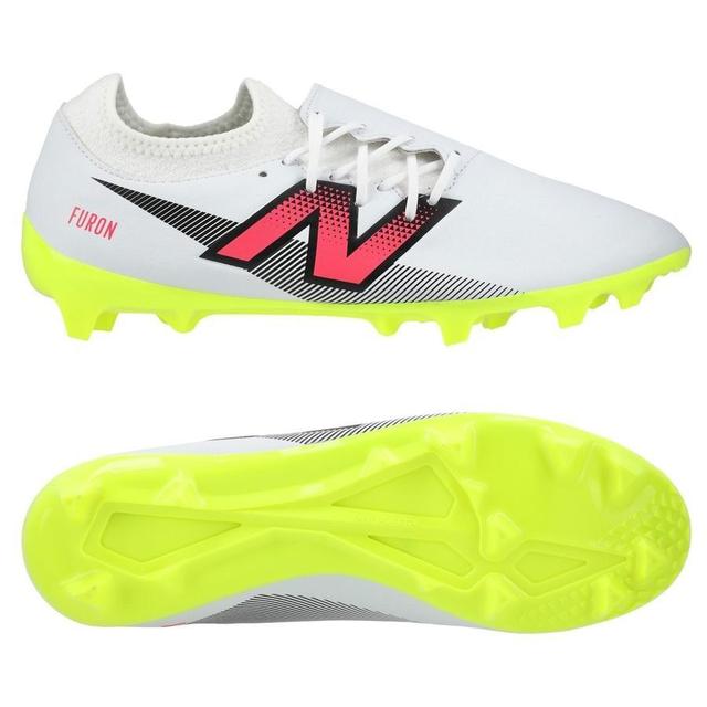 New Balance Furon V7 Dispatch Fg - White/purple/volt - Grass (Fg), size 44½ on Productcaster.