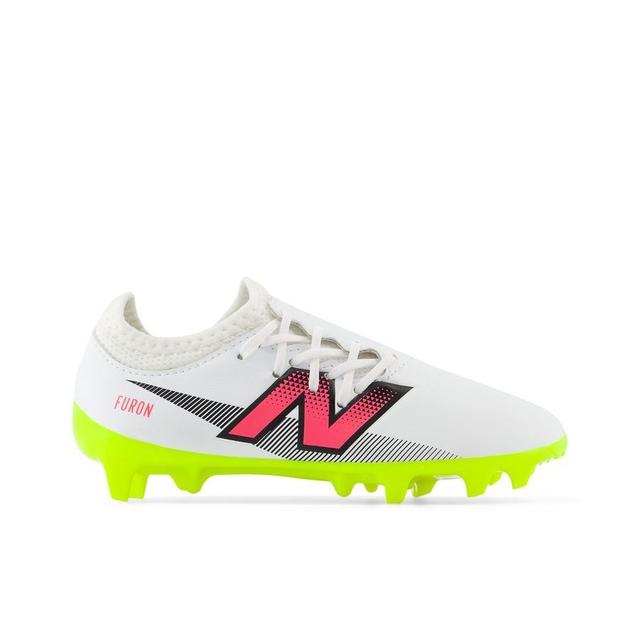 New Balance Furon V7 Dispatch Fg - Hvit/lilla/neon Barn - ['Gress (Fg)'], størrelse 38 on Productcaster.