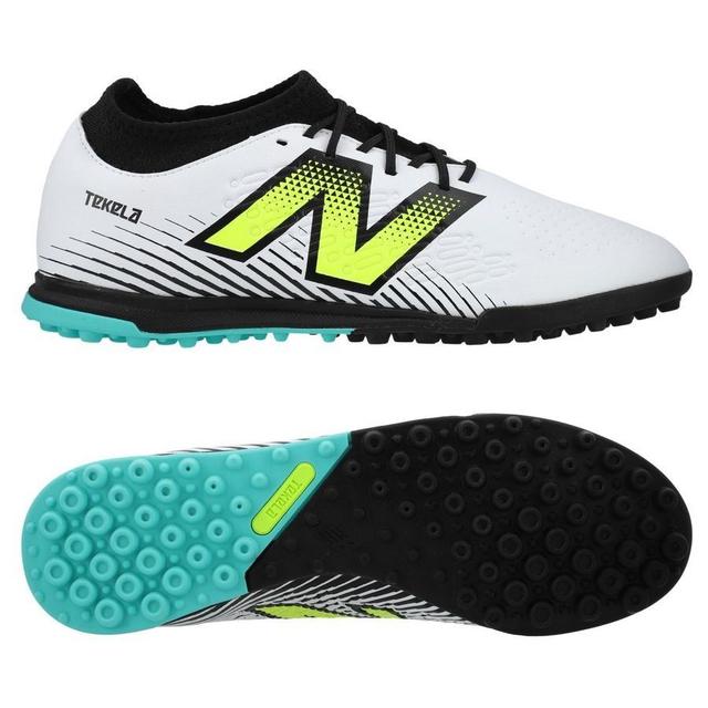 New Balance Tekela V4 Magique Tf - White/purple/volt - Turf (Tf), size 44 on Productcaster.