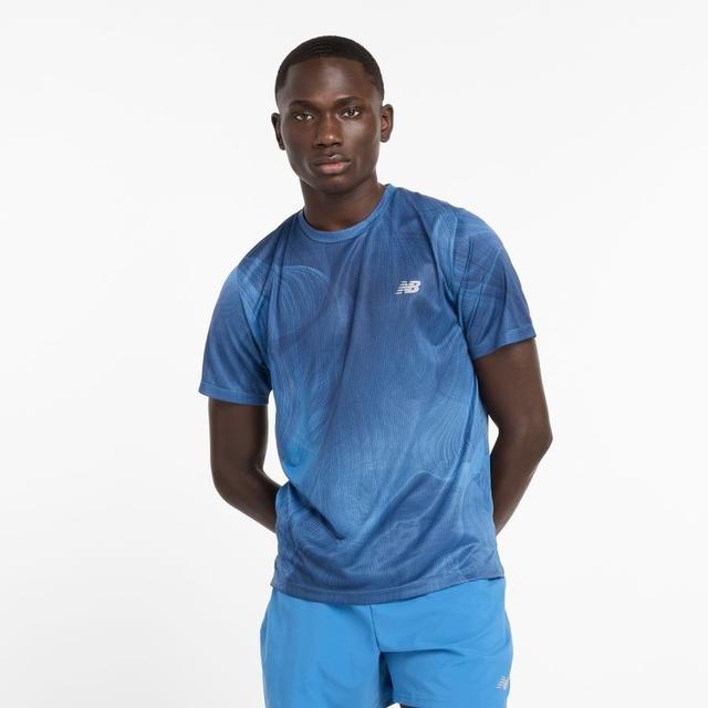 New Balance Training T-shirt Athletics Printed - Blue, size X-Large on Productcaster.